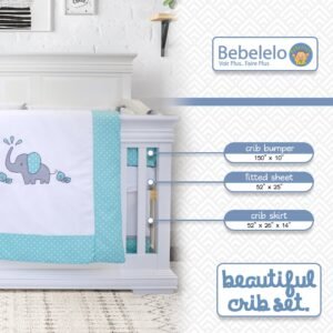 Boobeyeh 7-piece elephant polka dot baby bedding set - cozy nursery essentials
