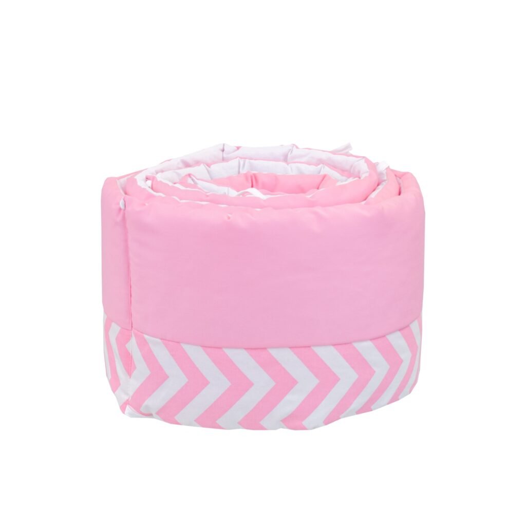 Boobeyeh 5-piece chevron zigzag pink baby bedding set - perfect for baby girls