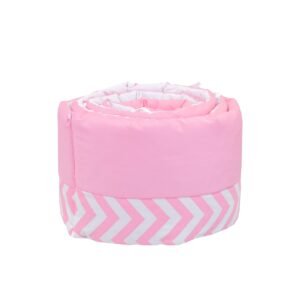 Boobeyeh 5-piece chevron zigzag pink baby bedding set - perfect for baby girls