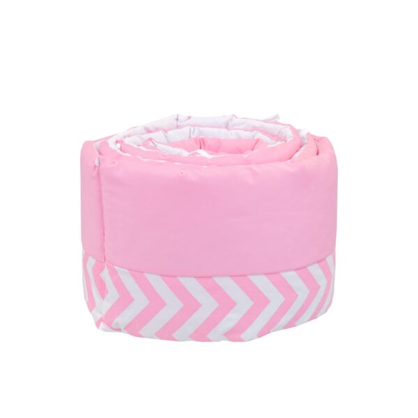 Boobeyeh 5-piece chevron zigzag pink baby bedding set - perfect for baby girls - Image 7