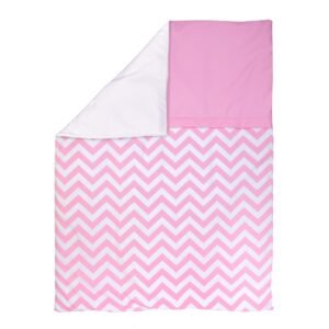 Boobeyeh 5-piece chevron zigzag pink baby bedding set - perfect for baby girls