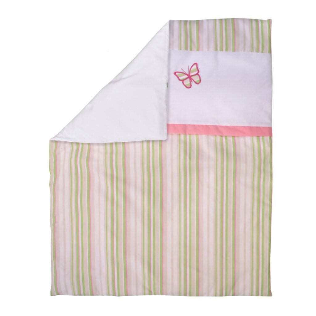 Boobeyeh 5-piece baby bedding set - pink butterfly design for a charming nursery