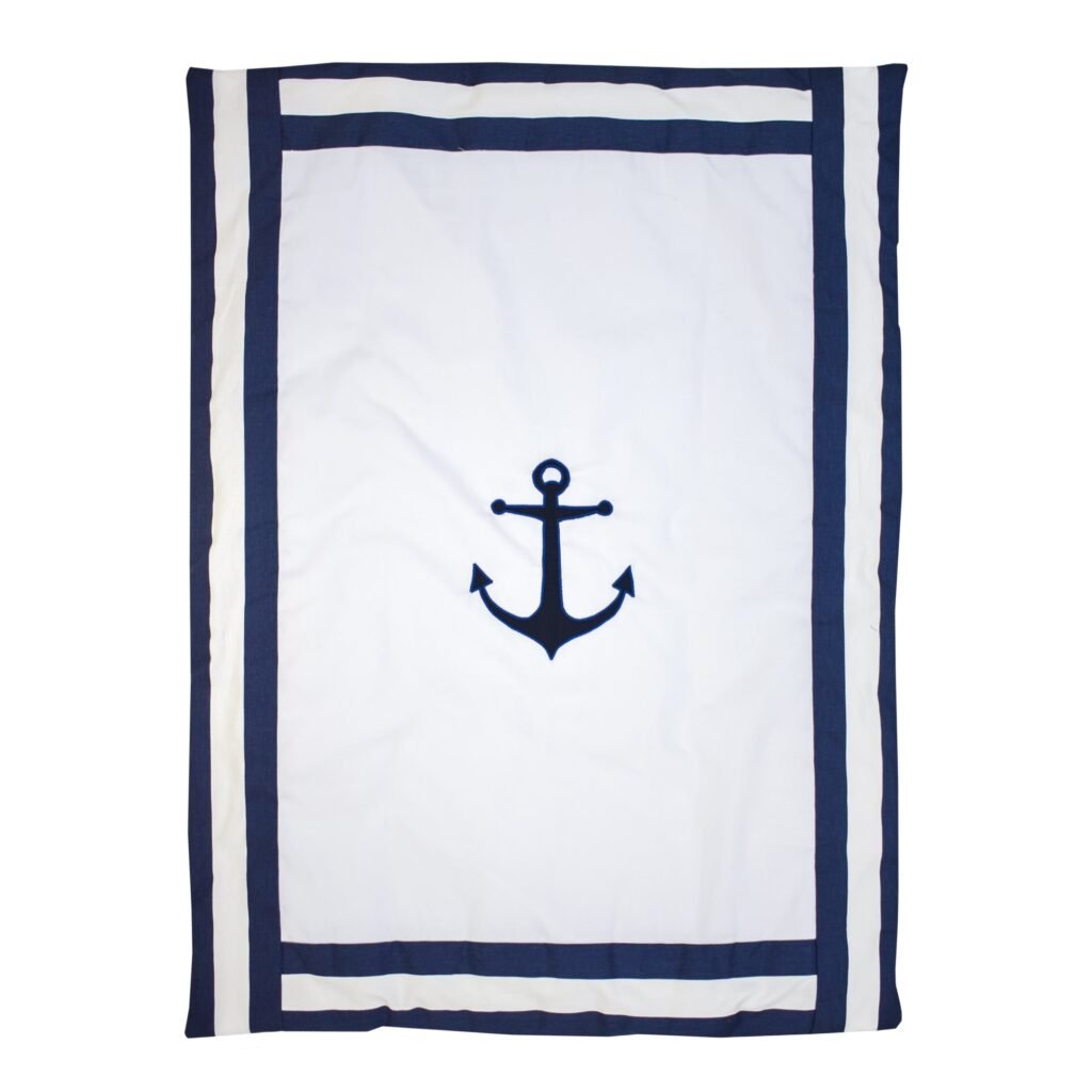 Arrow white and blue baby boy bedding set - cozy nursery essentials