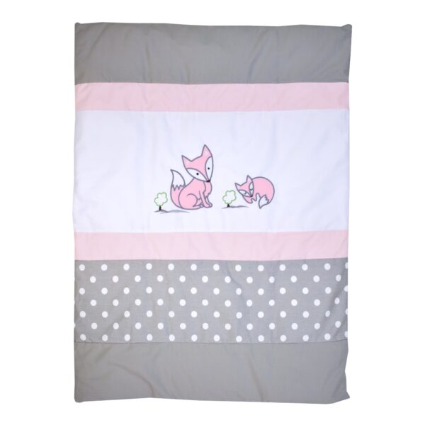 Boobeyeh baby bedding set - 7-piece Canadian cotton with polka dot and fox design in pink - Image 18