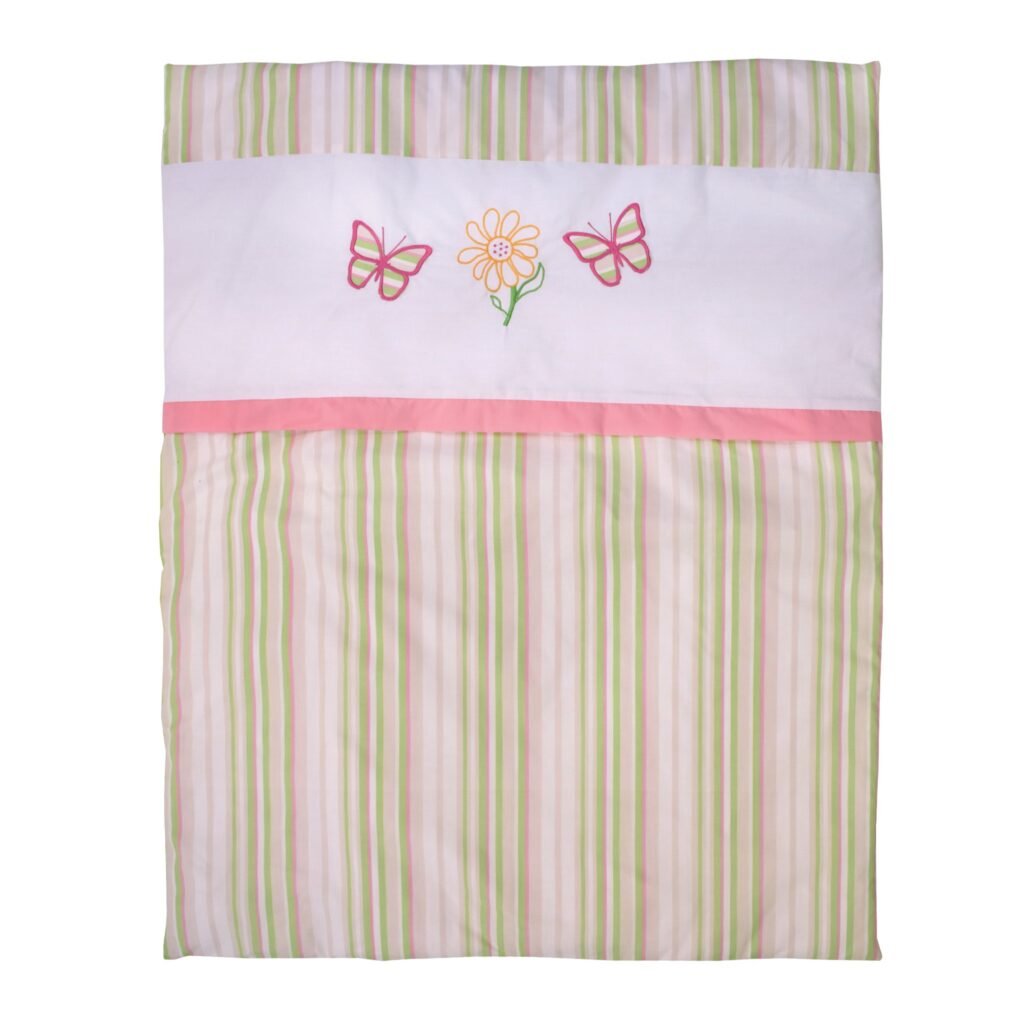 Boobeyeh 5-piece baby bedding set - pink butterfly design for a charming nursery