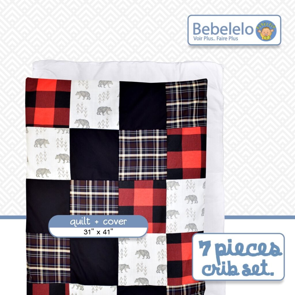 Bebelelo Nursery Crib Bedding Set for Boys and Girls - Baby Bedding 5 Pieces Set