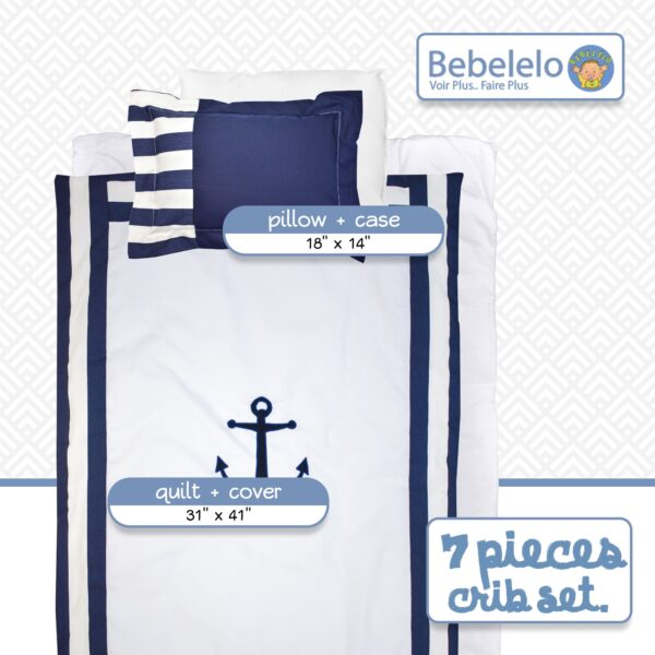 Arrow white and blue baby boy bedding set - cozy nursery essentials - Image 11