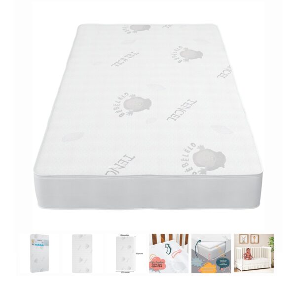 Boobeyeh tencel crib mattress cover - waterproof, breathable, for infants - Image 6