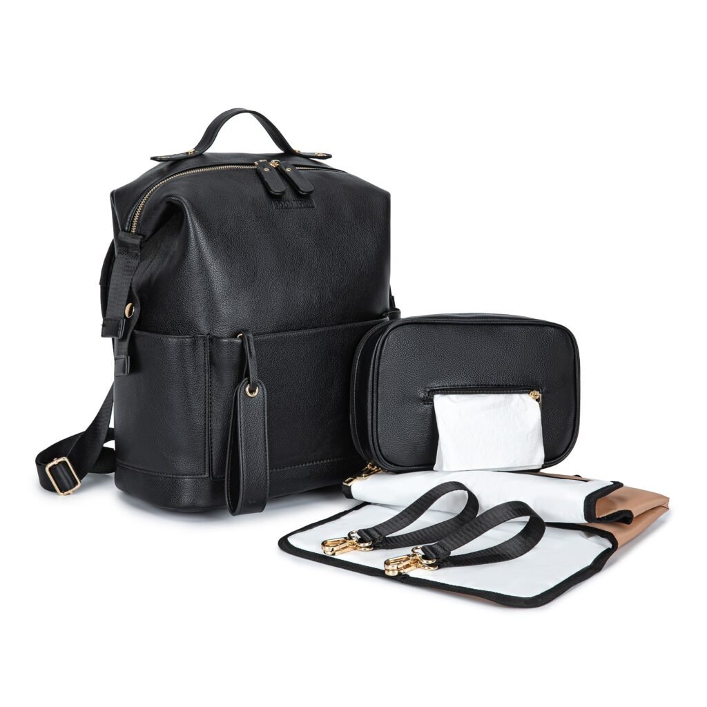 Diaperbag-Black-114 Luxtot elite stylish diaper bag - black baby bag