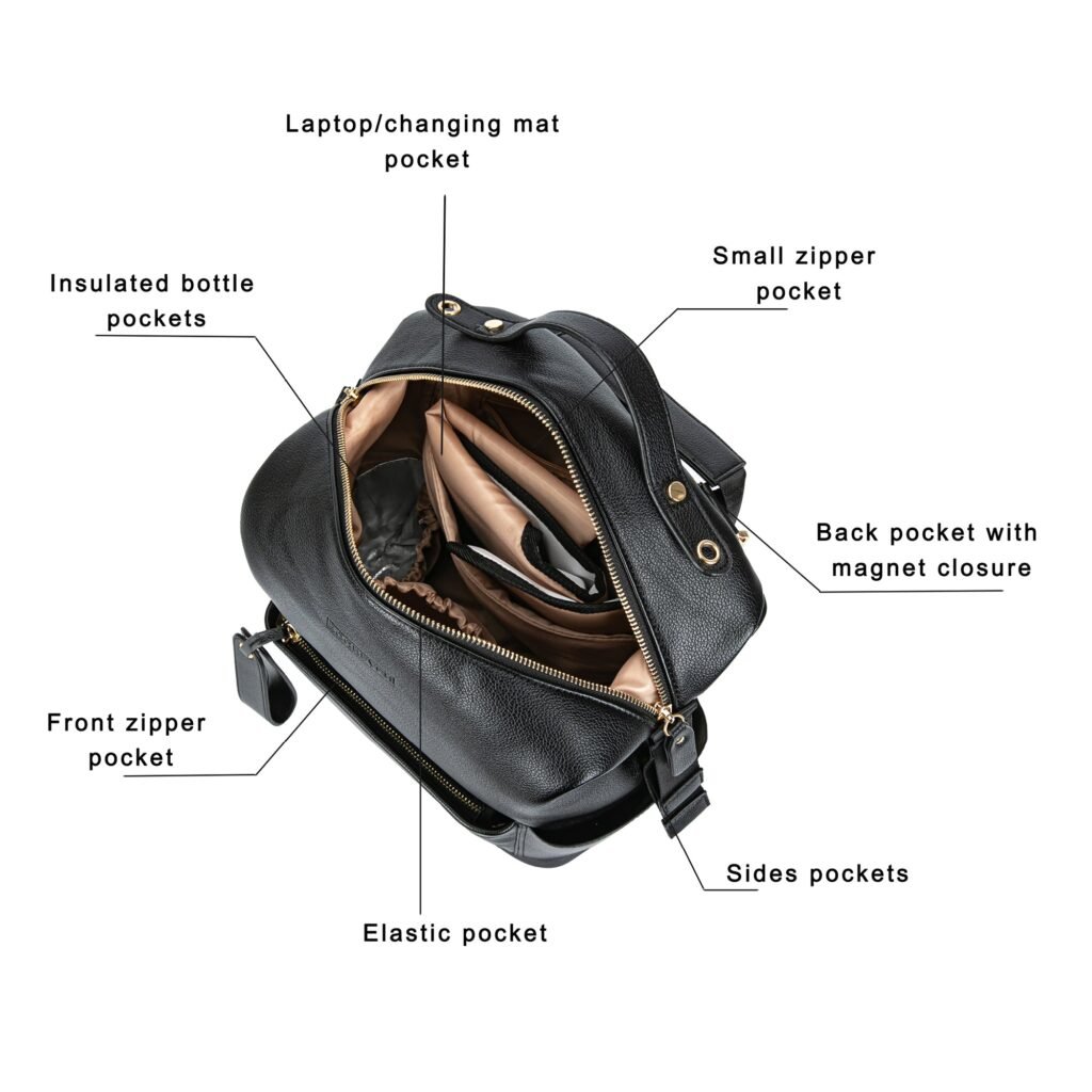 Diaperbag-Black12 Luxtot elite stylish diaper bag - black baby bag