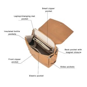 Luxtot elite stylish diaper bag - lite brown baby bag