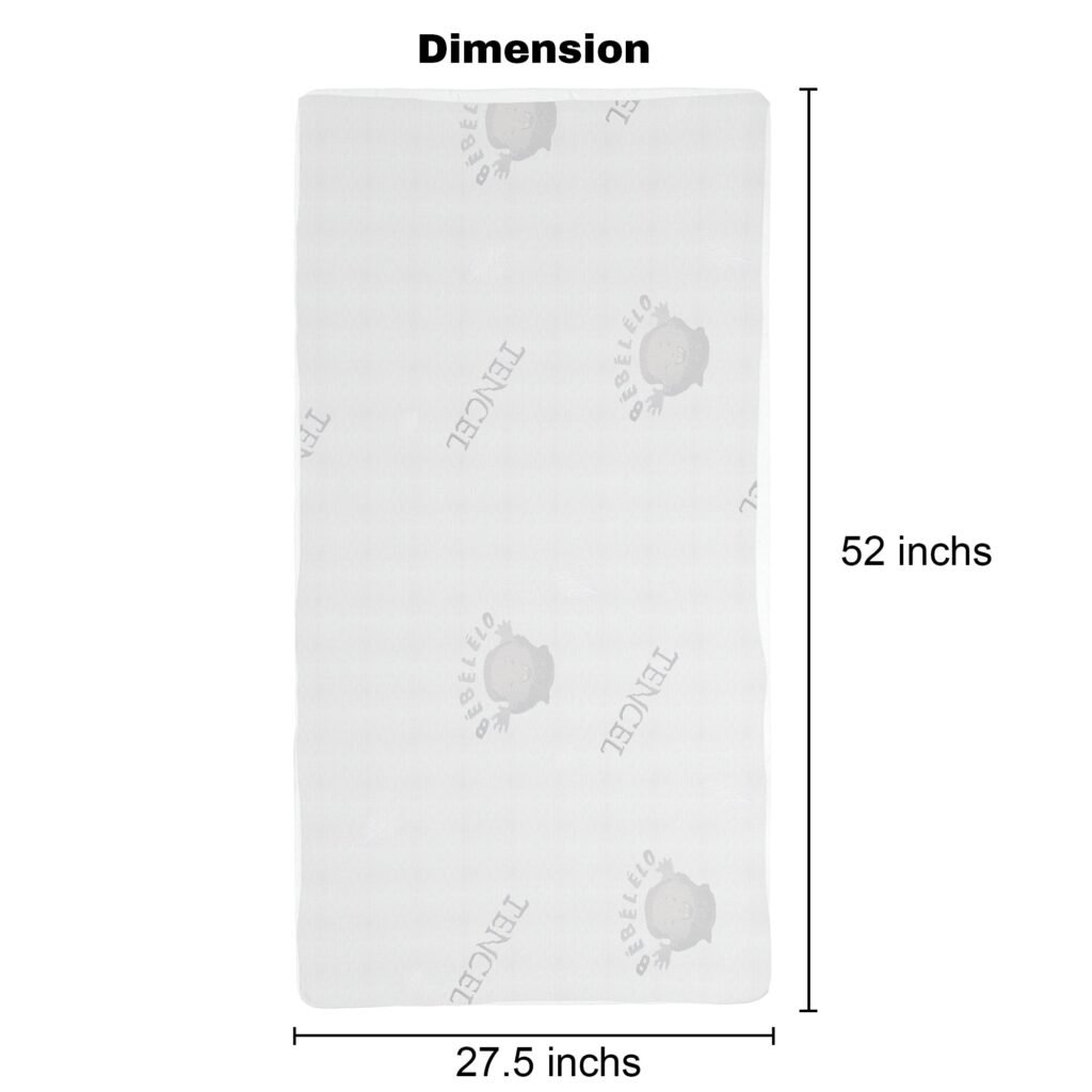 Boobeyeh tencel crib mattress cover - waterproof, breathable, for infants