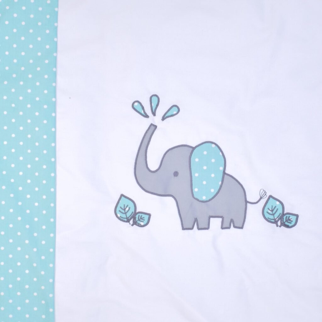 Boobeyeh 7-piece elephant polka dot baby bedding set - cozy nursery essentials