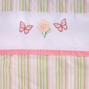 Boobeyeh 5-piece baby bedding set - pink butterfly design for a charming nursery