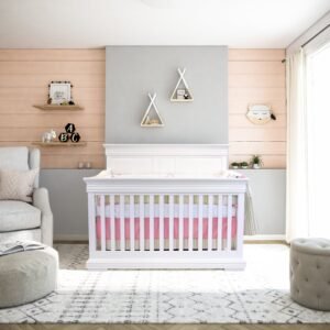 Boobeyeh 5-piece baby bedding set - pink butterfly design for a charming nursery