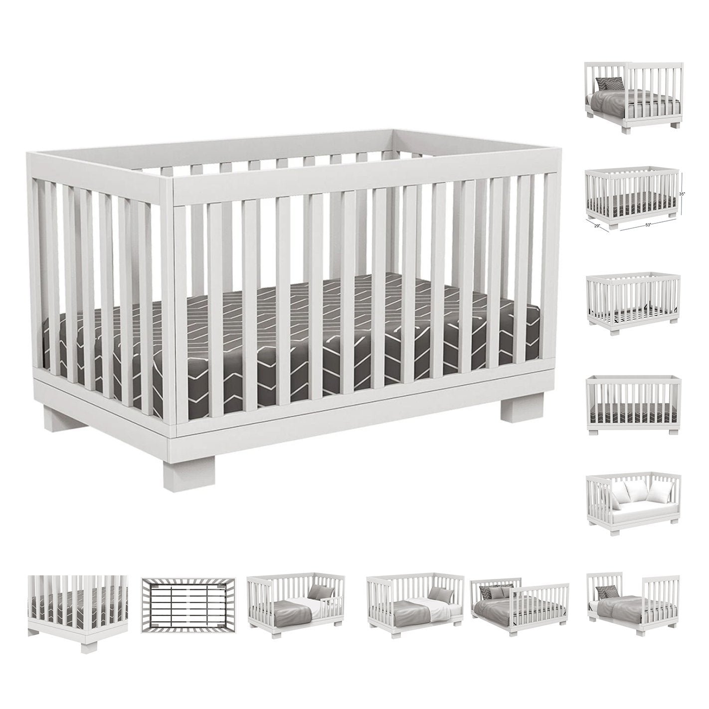 Joanna white convertible infant crib by boobeyeh
