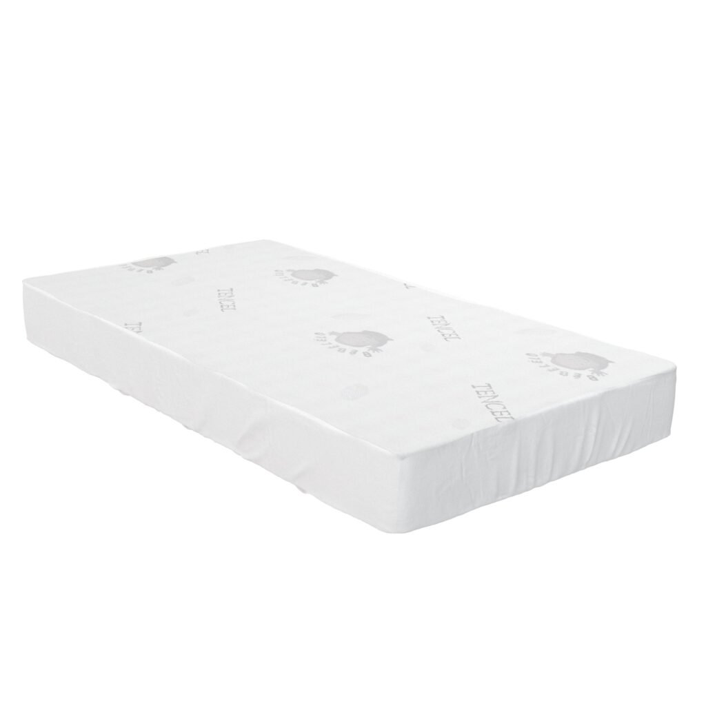 Boobeyeh tencel crib mattress cover - waterproof, breathable, for infants
