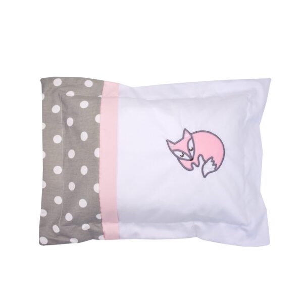 Boobeyeh baby bedding set - 7-piece Canadian cotton with polka dot and fox design in pink - Image 11