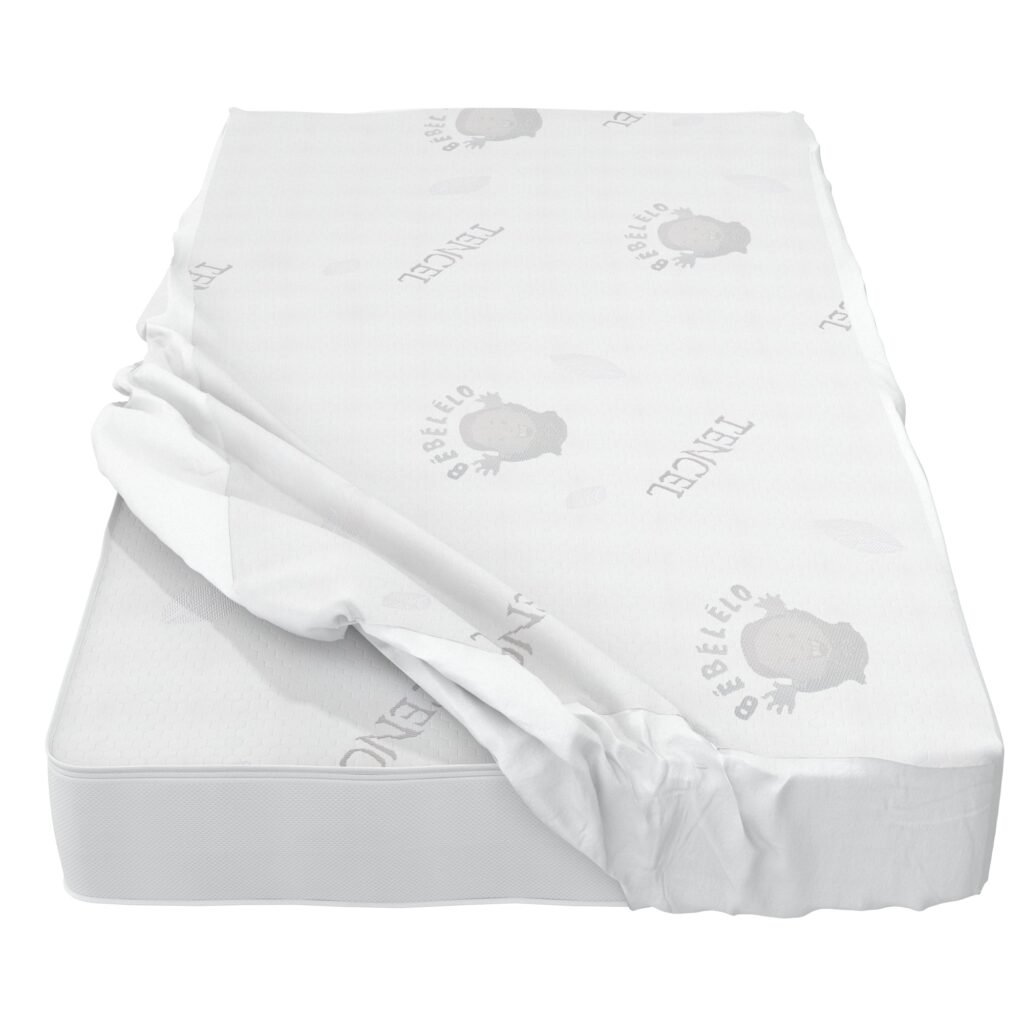 Boobeyeh tencel crib mattress cover - waterproof, breathable, for infants