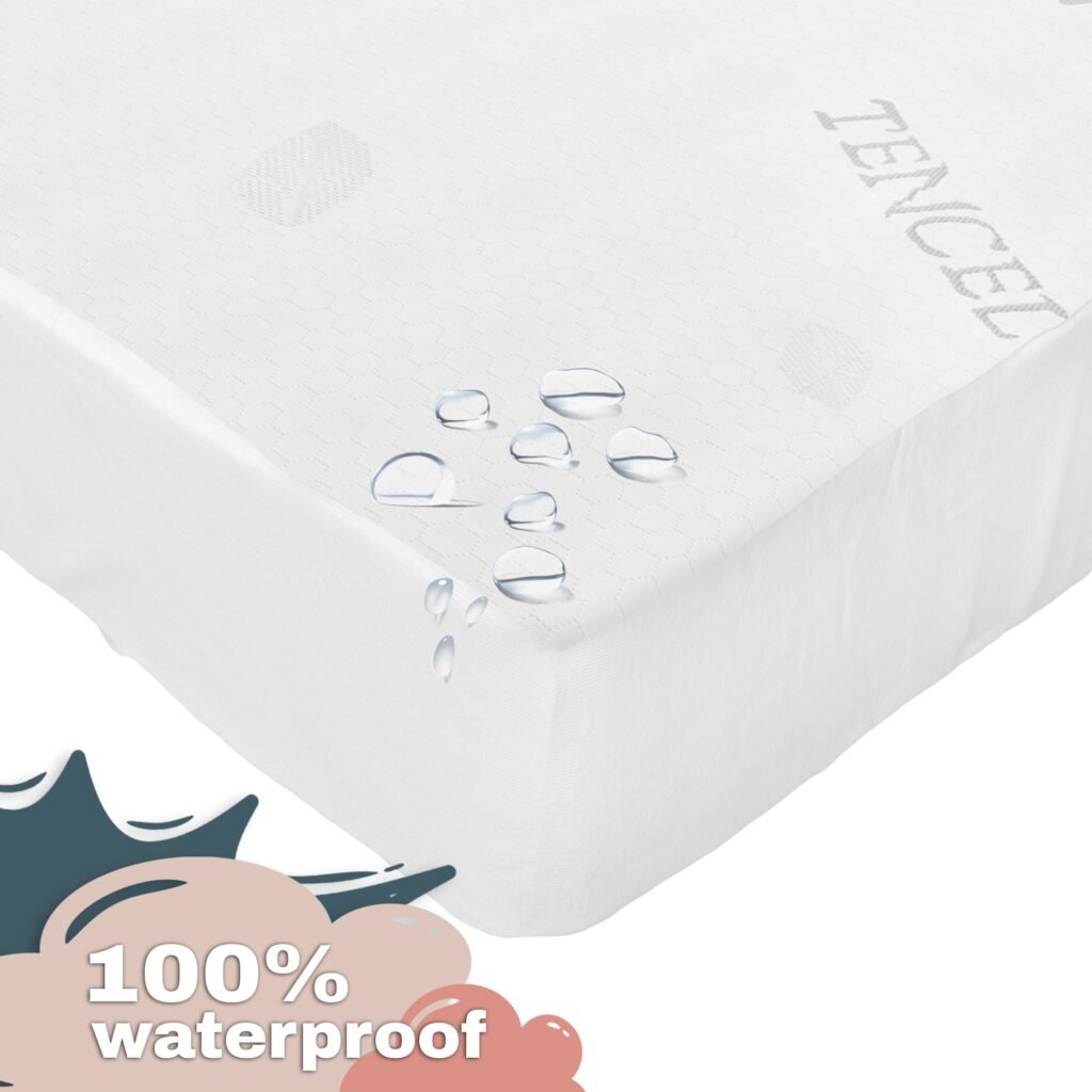 Boobeyeh tencel crib mattress cover - waterproof, breathable, for infants