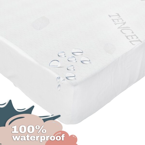 Boobeyeh tencel crib mattress cover - waterproof, breathable, for infants - Image 15