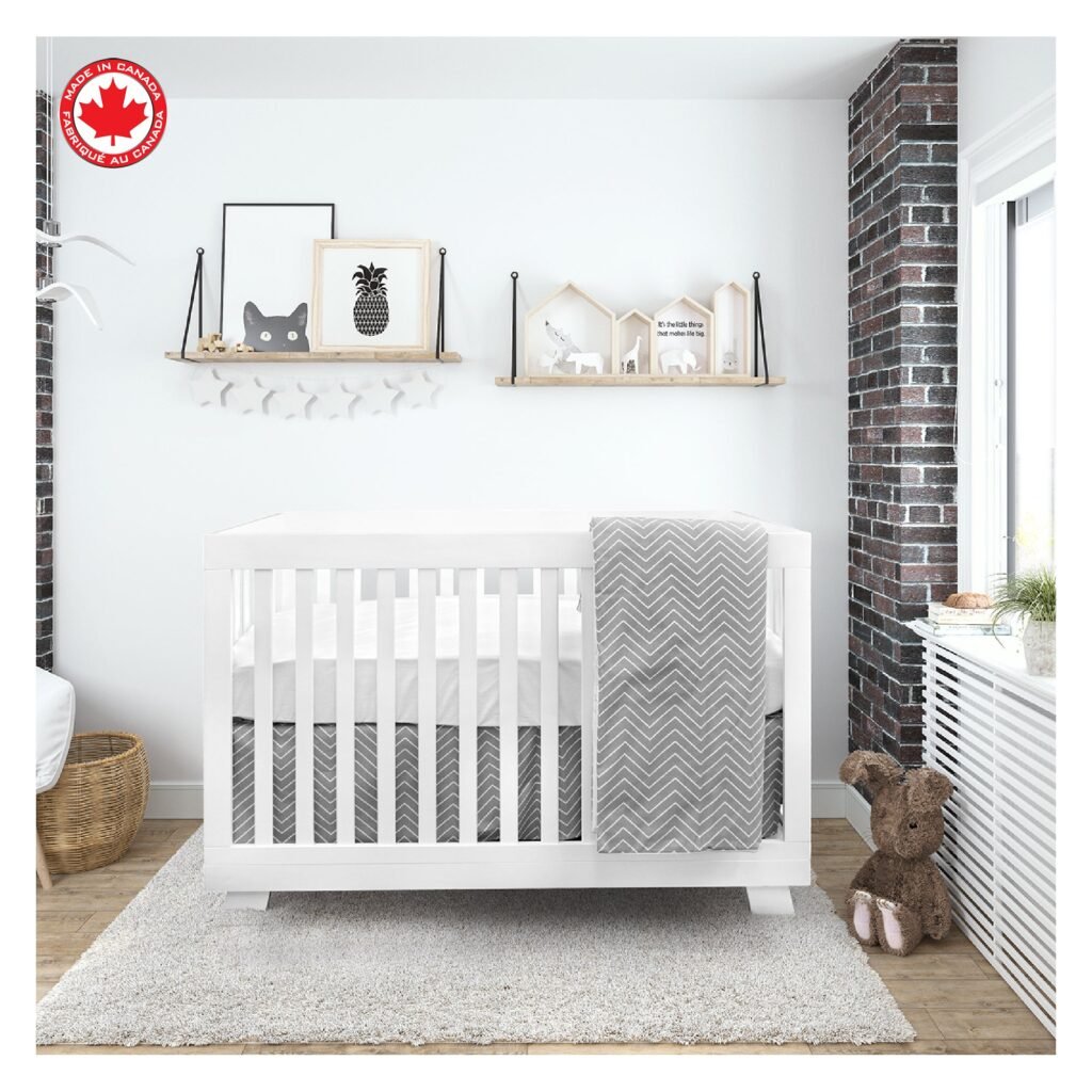 Boobeyeh baby crib bedding set for girls - 4-piece cozy nursery set