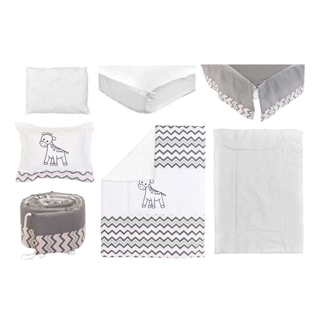 beb-7pcs7038 Transform your baby’s room with this 7-piece cozy bedding set