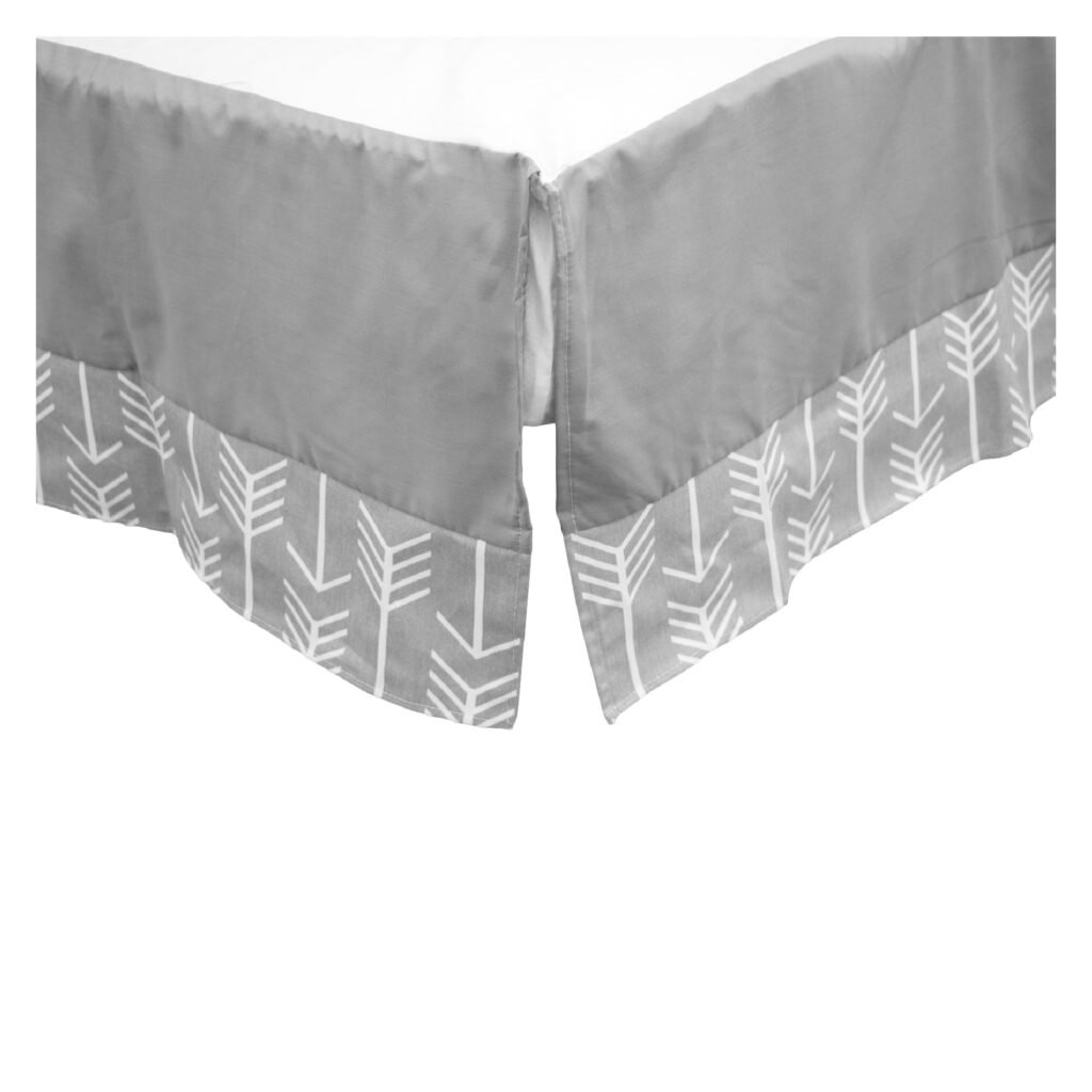 Boobeyeh 7-piece unisex arrow baby bedding set in gray