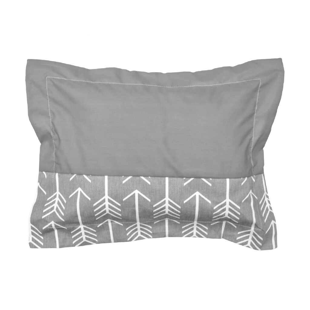 Boobeyeh 7-piece unisex arrow baby bedding set in gray