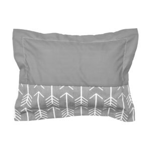 Boobeyeh 7-piece unisex arrow baby bedding set in gray