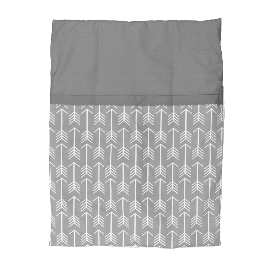 Boobeyeh 7-piece unisex arrow baby bedding set in gray