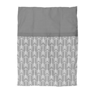 Boobeyeh 7-piece unisex arrow baby bedding set in gray