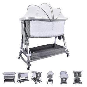 Borncerella bassinets model a 2 in 1 for newborn baby, gray
