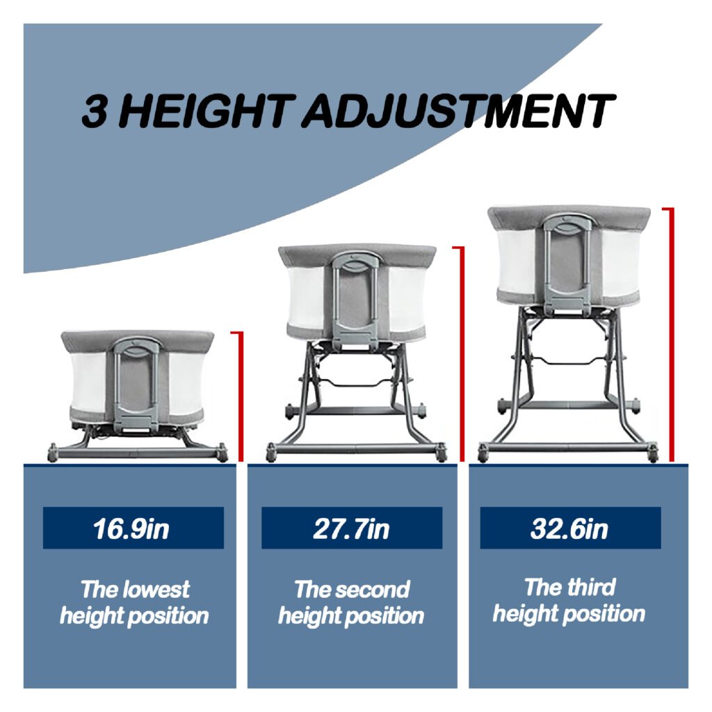 Borncerella 2-in-1 bassinet for newborns – adjustable - portable - gray