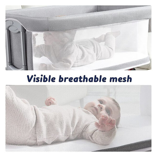 Borncerella 2-in-1 bassinet for newborns – adjustable - portable - gray - Image 8