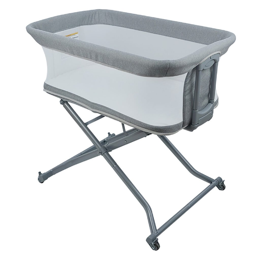 Borncerella 2-in-1 bassinet for newborns – adjustable - portable - gray