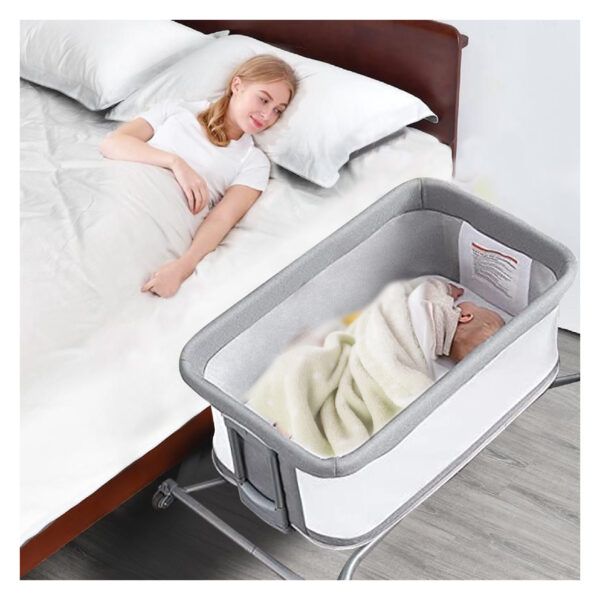 Borncerella 2-in-1 bassinet for newborns – adjustable - portable - gray - Image 5