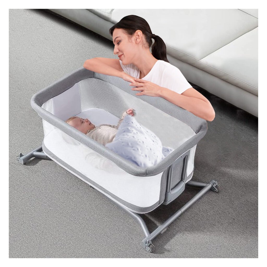 Borncerella 2-in-1 bassinet for newborns – adjustable - portable - gray