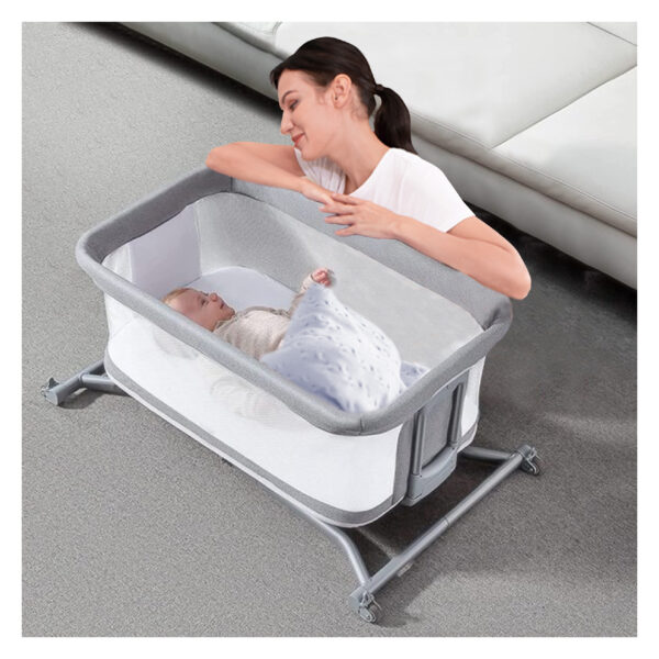 Borncerella 2-in-1 bassinet for newborns – adjustable - portable - gray - Image 6