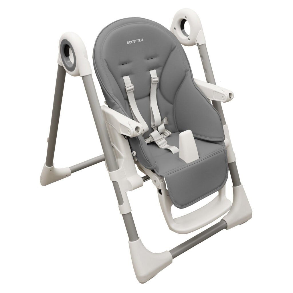 Foldable high baby dining chair - Tronassimo H2 for kids - dark grey