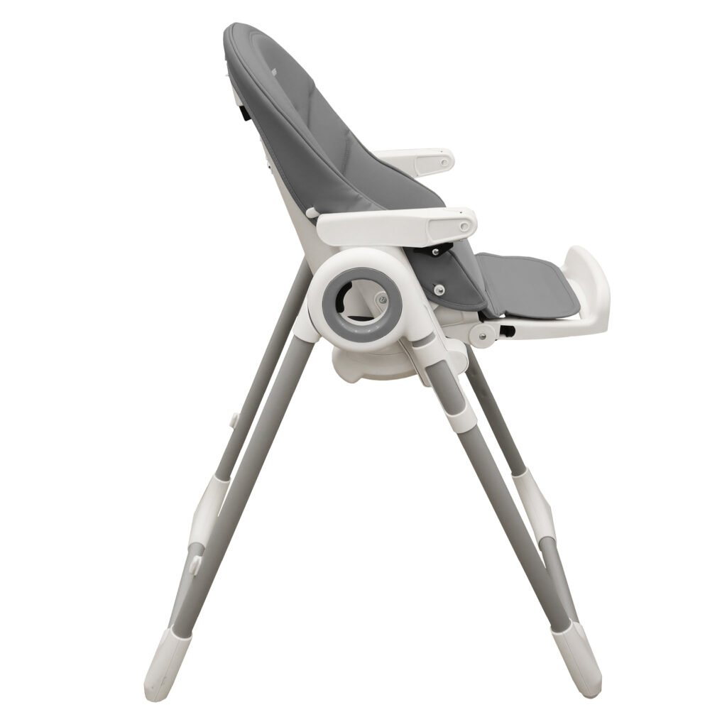 Foldable high baby dining chair - Tronassimo H2 for kids - dark grey