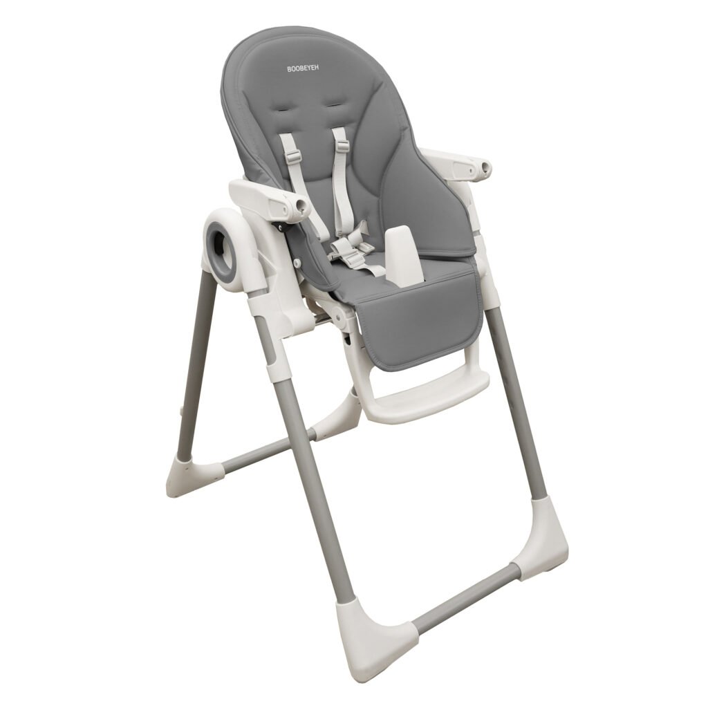 Foldable high baby dining chair - Tronassimo H2 for kids - dark grey