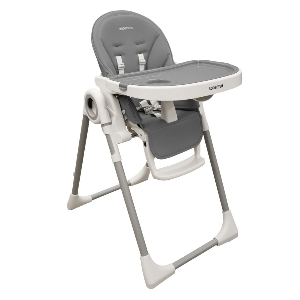 Foldable high baby dining chair - Tronassimo H2 for kids - dark grey