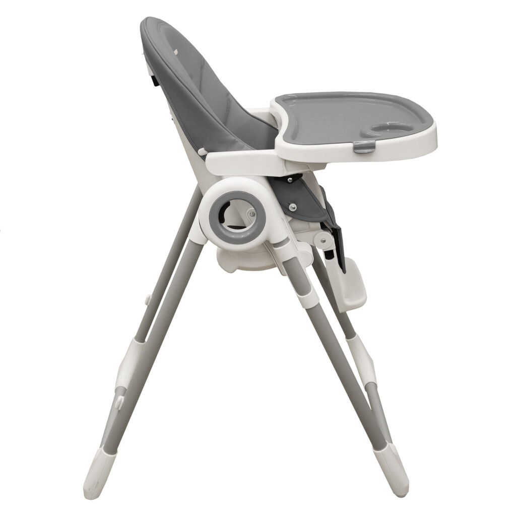 Foldable high baby dining chair - Tronassimo H2 for kids - dark grey