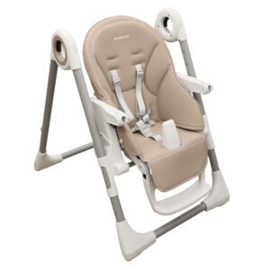 Boobeyeh, tronassimo model h2 foldable high baby dining chair for kids, light grey