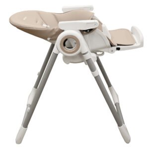 Boobeyeh, tronassimo model h2 foldable high baby dining chair for kids, light grey