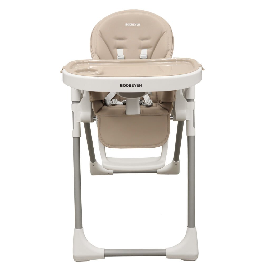 Boobeyeh, tronassimo model h2 foldable high baby dining chair for kids, light grey
