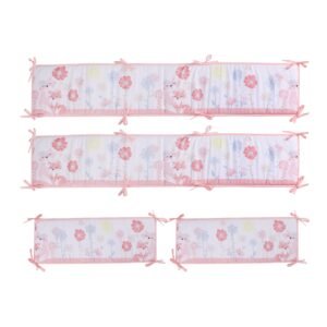 Fox-themed crib bedding set, floral design boobeyeh