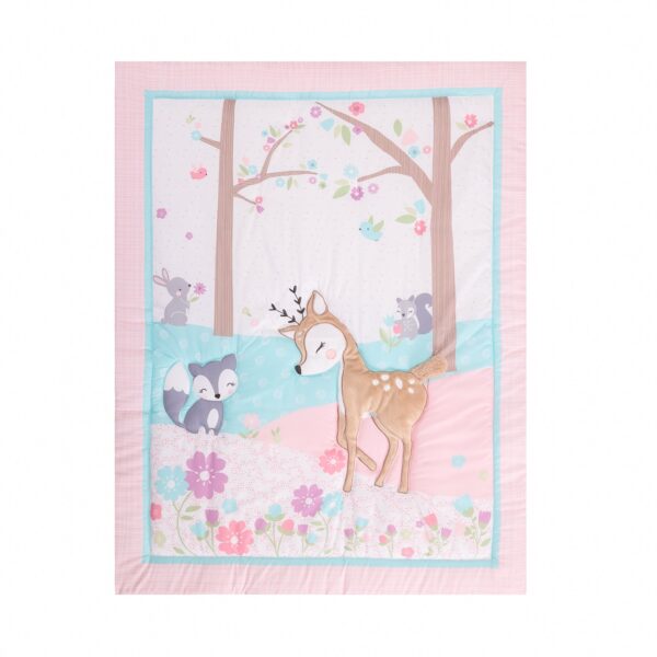 Boobeyeh reindeer-themed 5-piece crib baby bedding set. - Image 3
