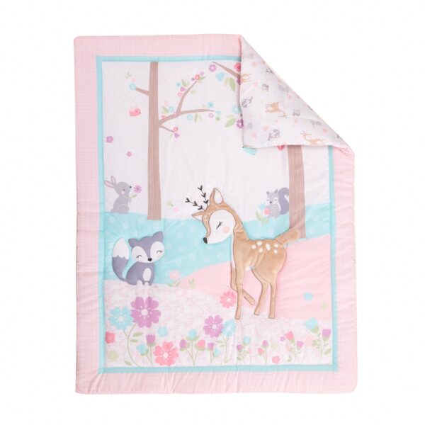 Boobeyeh reindeer-themed 5-piece crib baby bedding set. - Image 5